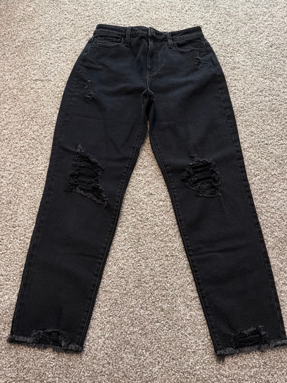 SO Black Distressed Straight Leg Jeans